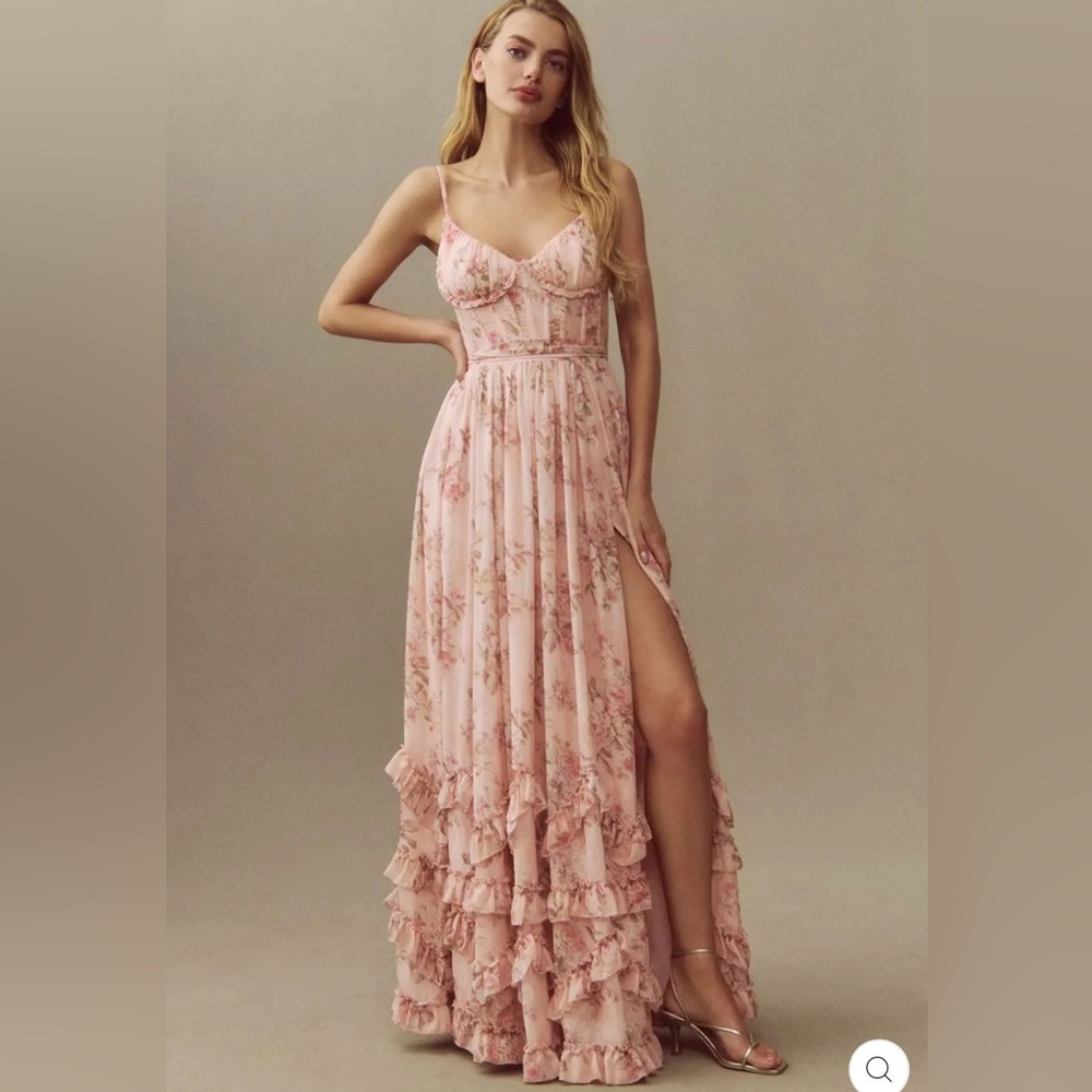 Floral Pink Maxi Dress - Picture 2 of 9
